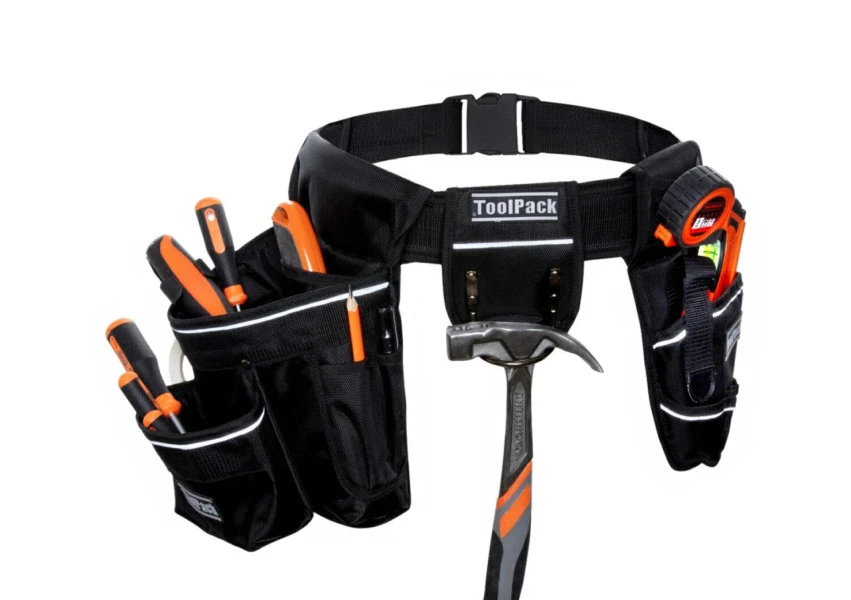 ToolPack Robuuste Gereedschapsgordel, Grote Gereedschapshouder, Boorhouder, Metalen Hamerhouder Drill Holder, Reflectielijnen 1 ToolPack Robuuste Gereedschapsgordel, Grote Gereedschapshouder, Boorhouder, Metalen Hamerhouder Drill Holder, Reflectielijnen