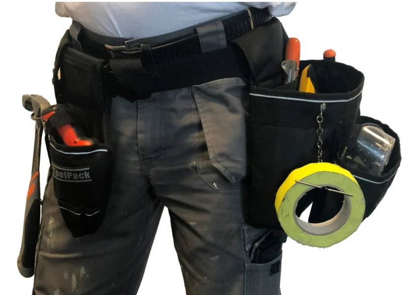 ToolPack Robuuste Gereedschapsgordel, Grote Gereedschapshouder, Boorhouder, Metalen Hamerhouder Drill Holder, Reflectielijnen 3 ToolPack Robuuste Gereedschapsgordel, Grote Gereedschapshouder, Boorhouder, Metalen Hamerhouder Drill Holder, Reflectielijnen - Afbeelding 3