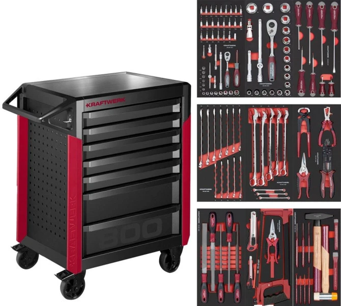 Kraftwerk Gevulde Gereedschapswagen - 144-delig 1 Kraftwerk Gevulde Gereedschapswagen - 144-delig