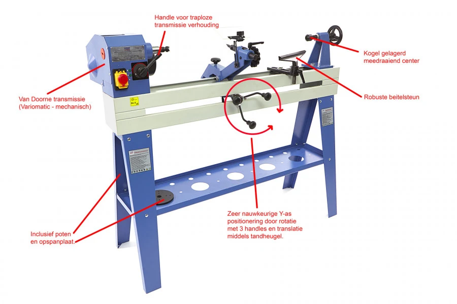 HBM 1100 Variabele Houtdraaibank Met Kopieerinrichting 1 HBM 1100 Variabele Houtdraaibank Met Kopieerinrichting