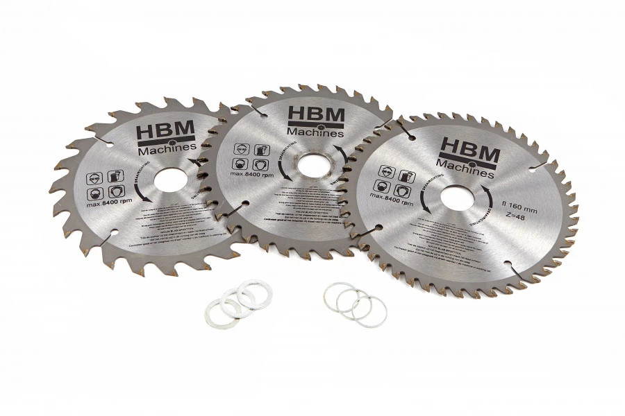 HBM 160 Mm 3 Delige Profi Cirkelzaagbladenset Voor Invalzaag 1 HBM 160 Mm 3 Delige Profi Cirkelzaagbladenset Voor Invalzaag