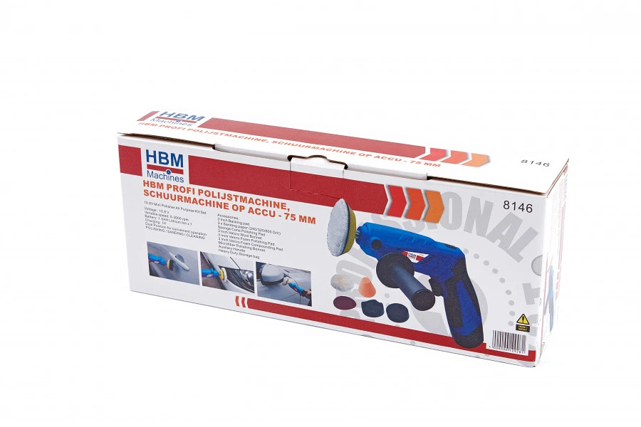 HBM Polijstmachine, Schuurmachine Op Accu 75 Mm 10,8 Volt 1,5 Ah Power10 19 HBM Polijstmachine, Schuurmachine Op Accu 75 Mm 10,8 Volt 1,5 Ah Power10 - Afbeelding 19