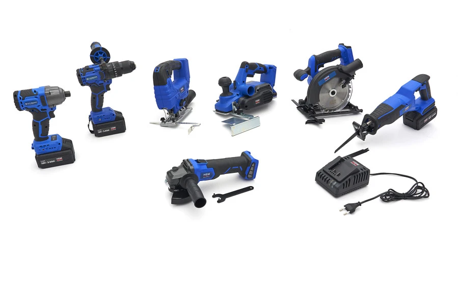 HBM Combiset Op Accu, 7-delig, 18V 5,0Ah Power20.5 2 HBM Combiset Op Accu, 7-delig, 18V 5,0Ah Power20.5 - Afbeelding 2