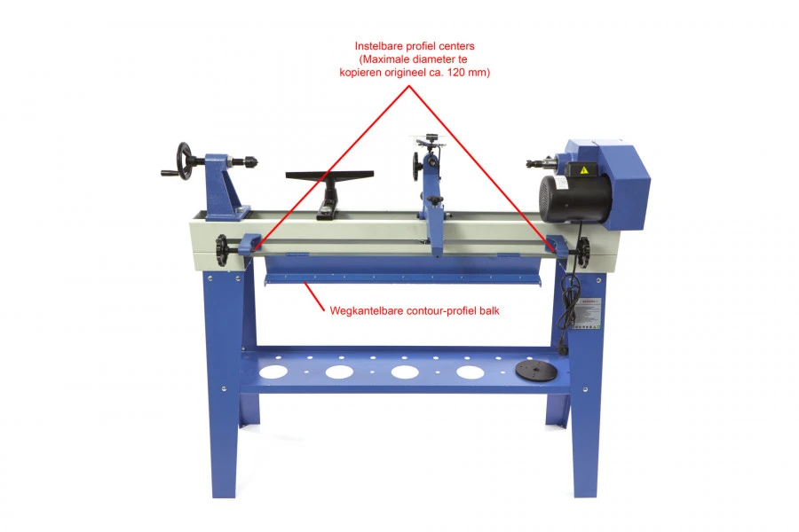 HBM 1100 Variabele Houtdraaibank Met Kopieerinrichting 2 HBM 1100 Variabele Houtdraaibank Met Kopieerinrichting - Afbeelding 2
