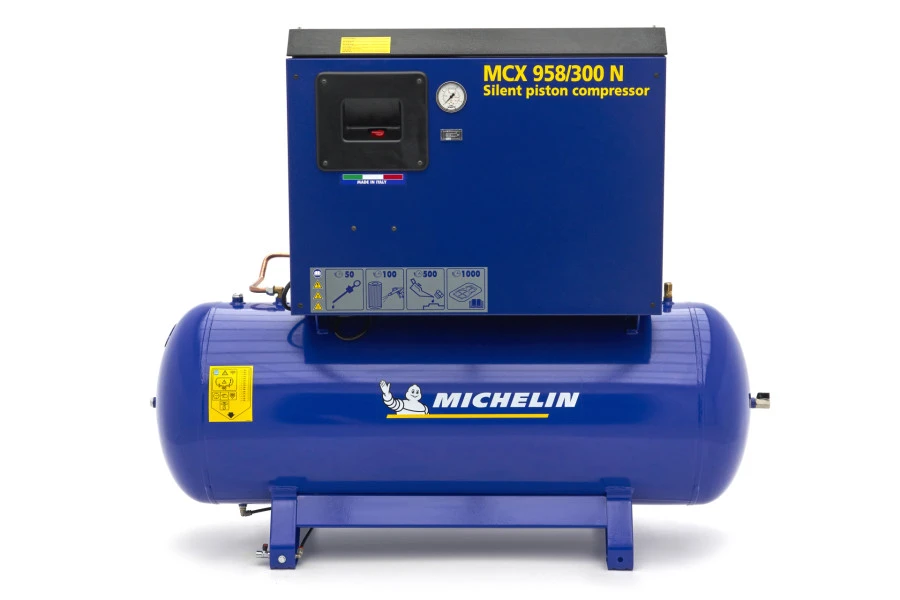 Michelin 7,5 PK 270 Liter Geluidgedempte Compressor MCX 958/300 N NW 1 Michelin 7,5 PK 270 Liter Geluidgedempte Compressor MCX 958/300 N NW