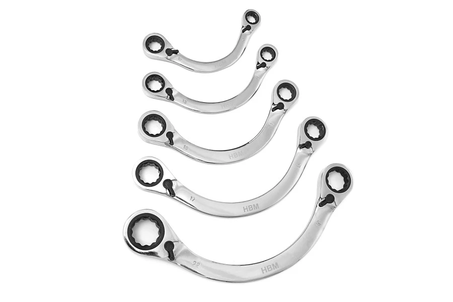 HBM Startersleutelset, Halve Maan Steeksleutelset 5-delig 1 HBM Startersleutelset, Halve Maan Steeksleutelset 5-delig