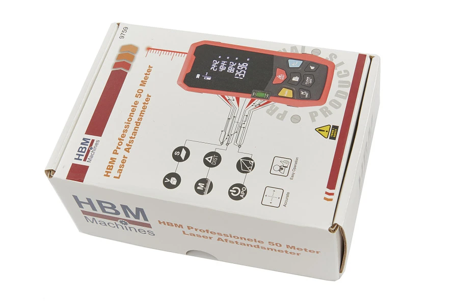 HBM Professionele 50 Meter Laser Afstandsmeter 5 HBM Professionele 50 Meter Laser Afstandsmeter - Afbeelding 5