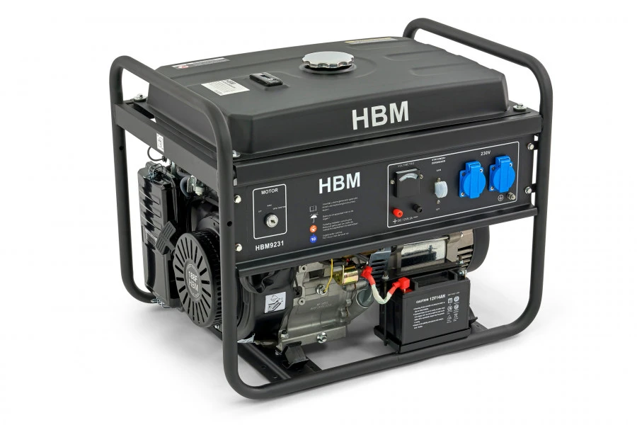 HBM 5.500W Generator Met 390cc OHV-benzinemotor, 230V/12V 1 HBM 5.500W Generator Met 390cc OHV-benzinemotor, 230V/12V
