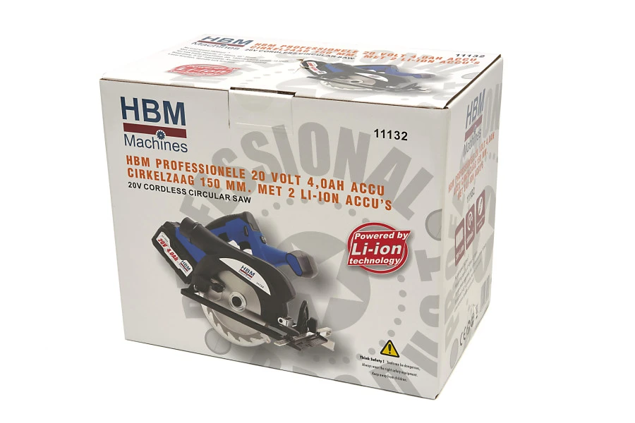 HBM Professionele Accu Cirkelzaag 150 Mm 20 Volt 4,0AH 12 HBM Professionele Accu Cirkelzaag 150 Mm 20 Volt 4,0AH - Afbeelding 12