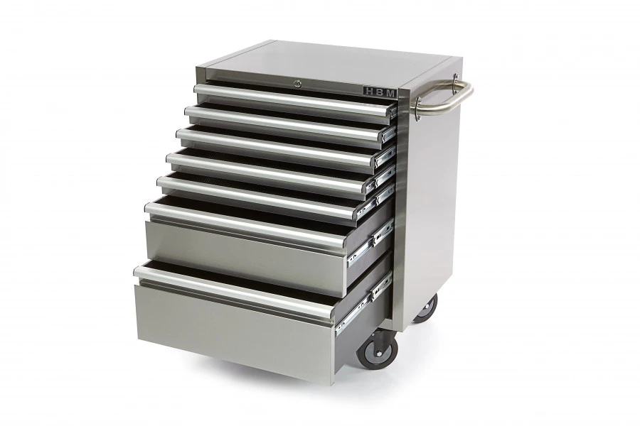 HBM Gereedschapswagen Met 7 Laden - 68 Cm - RVS 1 HBM Gereedschapswagen Met 7 Laden - 68 Cm - RVS