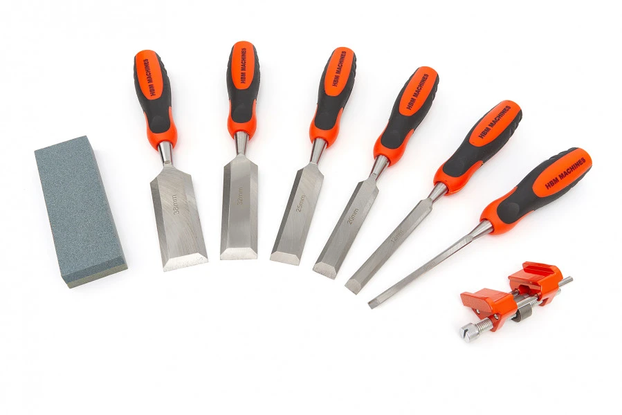 HBM 8 Delige Professionele Steekbeitelset Met Wetsteen En Slijphulpstuk 2 HBM 8 Delige Professionele Steekbeitelset Met Wetsteen En Slijphulpstuk - Afbeelding 2