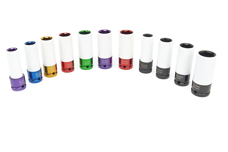 HBM Lange Krachtdoppenset Met Beschermkappen 11-delig, 1/2 Inch 2 HBM Lange Krachtdoppenset Met Beschermkappen 11-delig, 1/2 Inch - Afbeelding 2