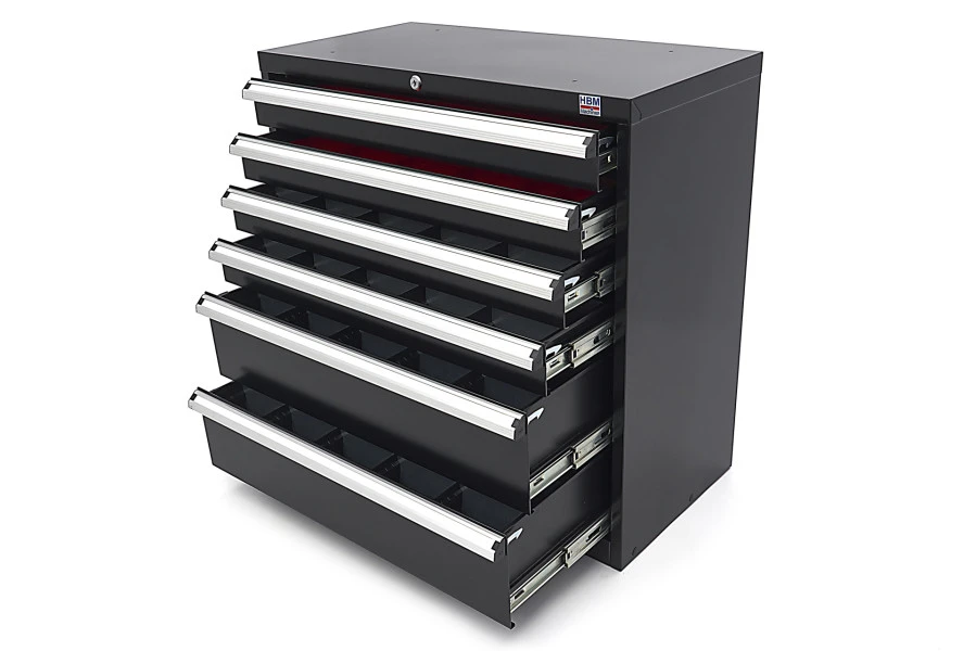HBM 6 Laden Profi Gereedschapskast 90 X 45 X 90 Cm Zwart 3 HBM 6 Laden Profi Gereedschapskast 90 X 45 X 90 Cm Zwart - Afbeelding 3