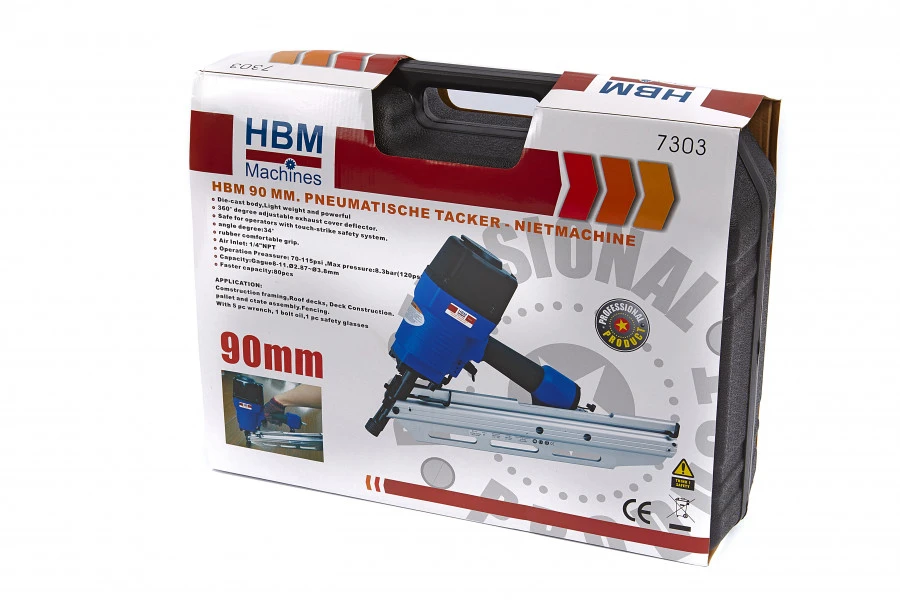 HBM 90 Mm Pneumatische Tacker, Spijkerpistool 5 HBM 90 Mm Pneumatische Tacker, Spijkerpistool - Afbeelding 5