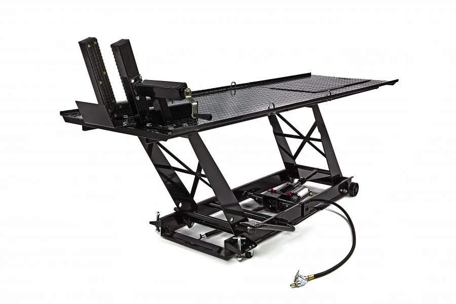 HBM 300 Motorheftafel Hydraulisch, Pneumatisch, Met Luxe Voorwielklem, Zwart 2 HBM 300 Motorheftafel Hydraulisch, Pneumatisch, Met Luxe Voorwielklem, Zwart - Afbeelding 2