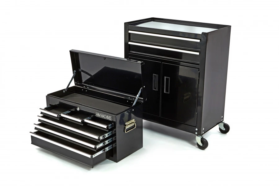 HBM Gereedschapswagen Met Opzetkast 61 Cm, Zwart 2 HBM Gereedschapswagen Met Opzetkast 61 Cm, Zwart - Afbeelding 2