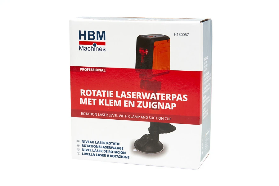 HBM Professionele Rotatie Laserwaterpas Set Met Klem En Zuignap - 7 Meter 10 HBM Professionele Rotatie Laserwaterpas Set Met Klem En Zuignap - 7 Meter - Afbeelding 10