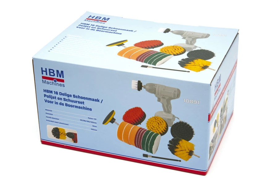 HBM 16 Delige Schoonmaak / Polijst En Schuurset Voor In De Boormachine 5 HBM 16 Delige Schoonmaak / Polijst En Schuurset Voor In De Boormachine - Afbeelding 5