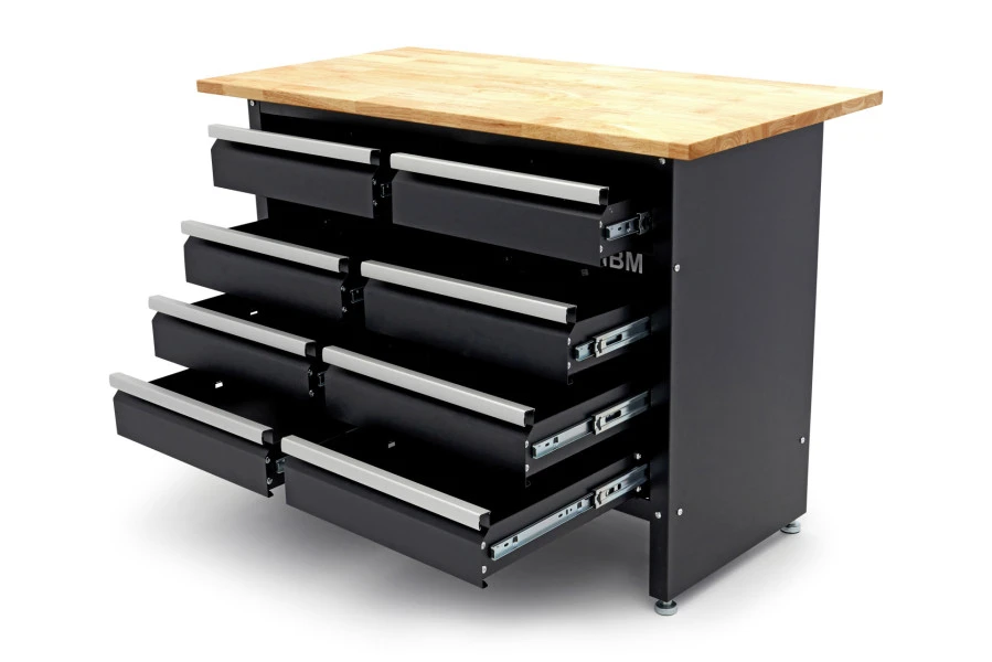 HBM 120 Cm Werkbank Met 8 Laden En Massief Houten Werkblad 4 HBM 120 Cm Werkbank Met 8 Laden En Massief Houten Werkblad - Afbeelding 4