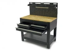 HBM Werkbank Met 3 Laden, Achterwand, LED Verlichting En Stekkerdoos