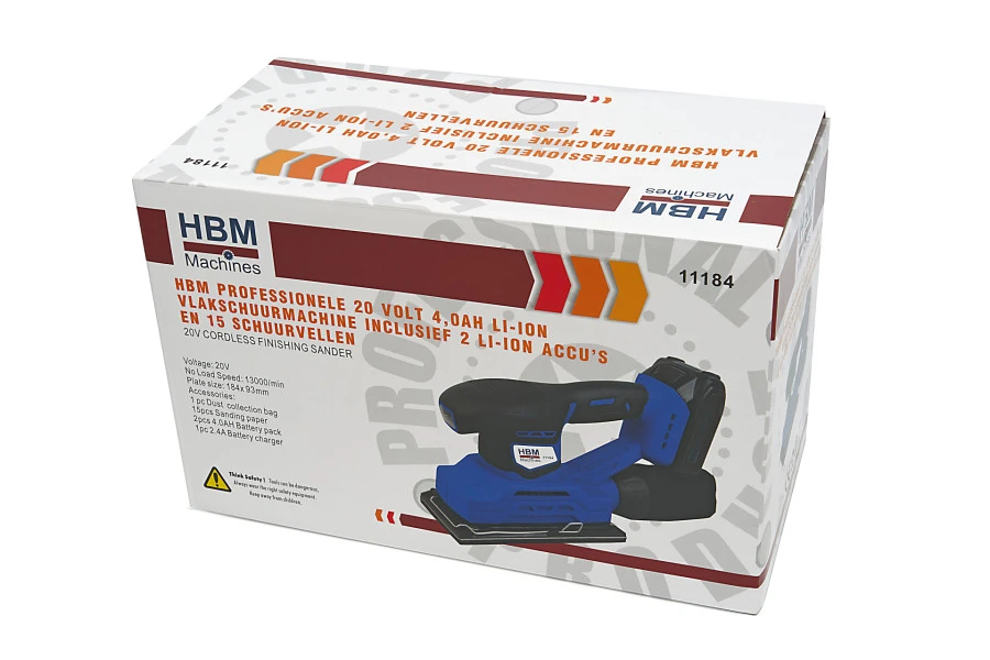 HBM Professionele 20 Volt 4,0AH Lion Vlakschuurmachine Inclusief 2 Lion Accu's En 15 Schuurvellen 16 HBM Professionele 20 Volt 4,0AH Lion Vlakschuurmachine Inclusief 2 Lion Accu's En 15 Schuurvellen - Afbeelding 16
