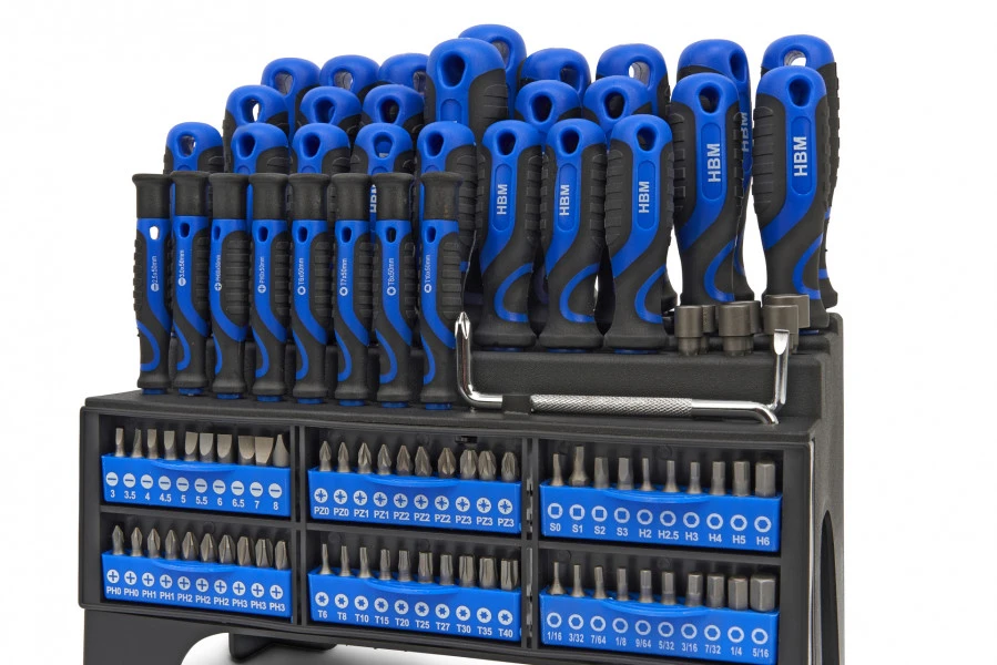 HBM Profi 100 Delige Soft Grip Schroevendraaierset, Dopsleutelset En Bitset Met Houder 1 HBM Profi 100 Delige Soft Grip Schroevendraaierset, Dopsleutelset En Bitset Met Houder