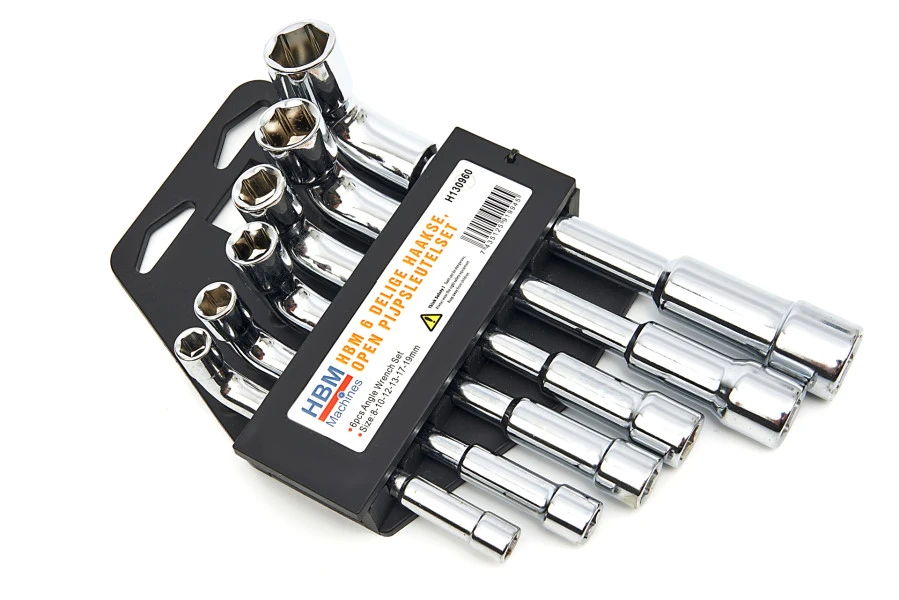 HBM 6 Delige Haakse, Open Pijpsleutelset 3 HBM 6 Delige Haakse, Open Pijpsleutelset - Afbeelding 3