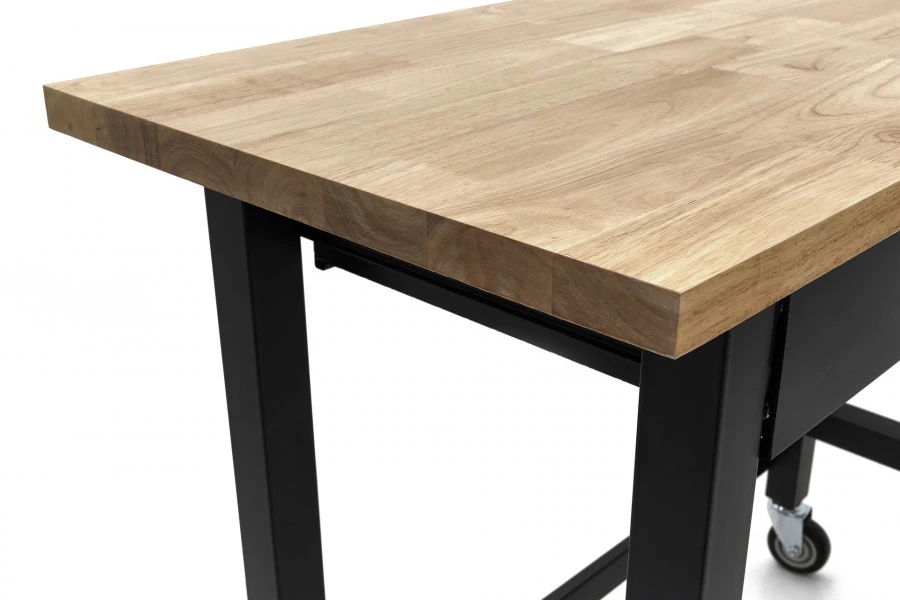 HBM Werkbank Met Massief Houten Blad, 2 Laden, Verrijdbaar, 122 Cm 5 HBM Werkbank Met Massief Houten Blad, 2 Laden, Verrijdbaar, 122 Cm - Afbeelding 5