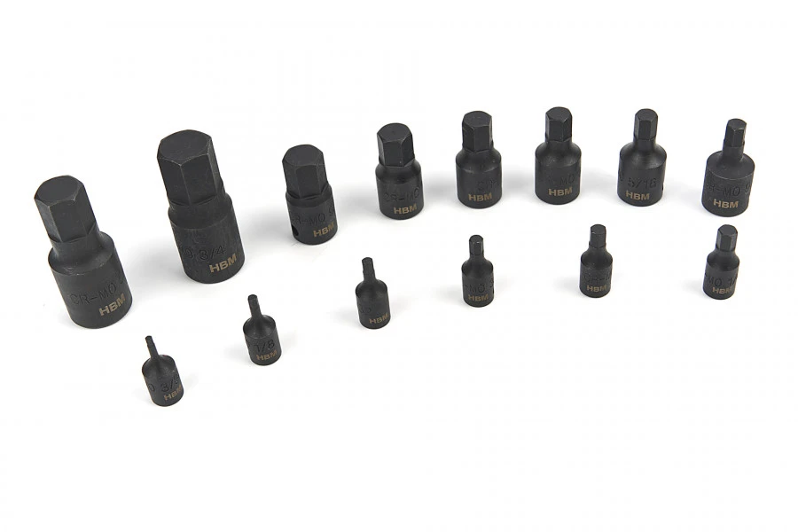HBM 14 Delige Kracht Inbus Doppenset Inch Maten 3 HBM 14 Delige Kracht Inbus Doppenset Inch Maten - Afbeelding 3
