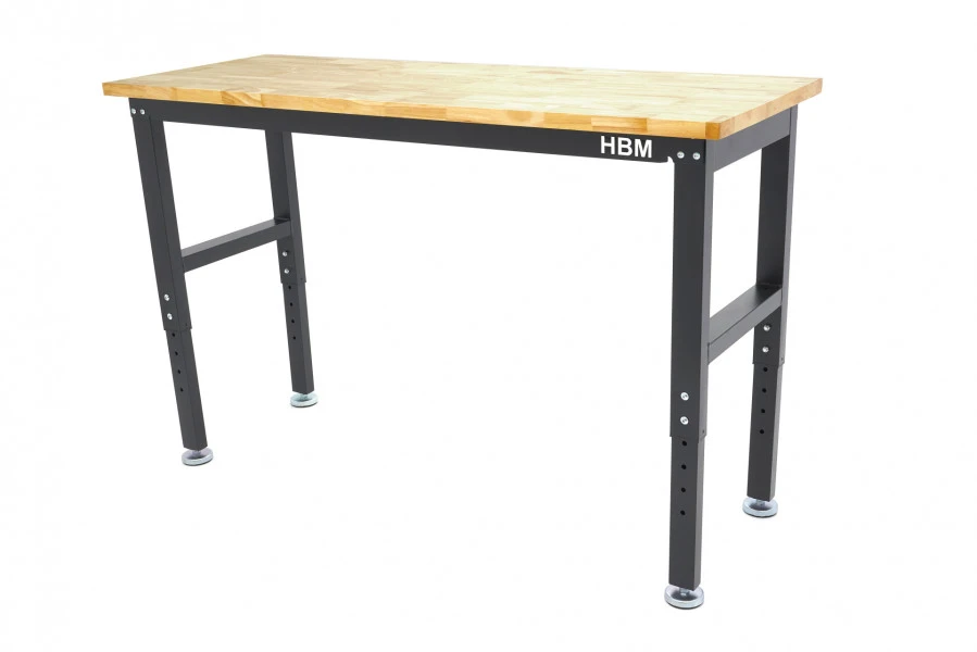 HBM Werkbank Met Massief Houten Blad, In Hoogte Verstelbaar, 152 Cm 3 HBM Werkbank Met Massief Houten Blad, In Hoogte Verstelbaar, 152 Cm - Afbeelding 3