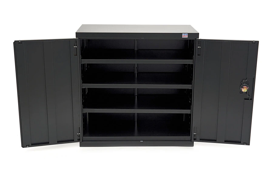 HBM Profi Gereedschapskast 90 X 45 X 90 Cm. Met 3 Planken Zwart 6 HBM Profi Gereedschapskast 90 X 45 X 90 Cm. Met 3 Planken Zwart - Afbeelding 6