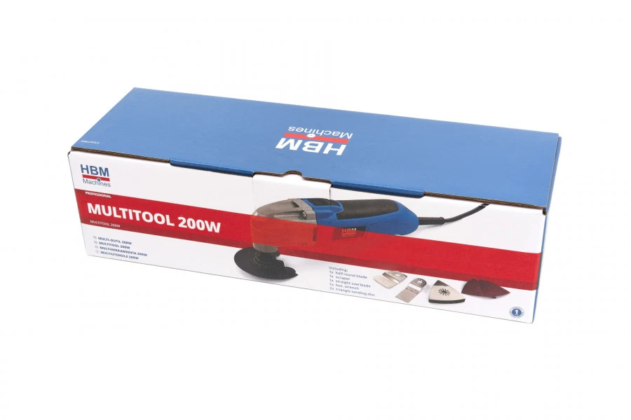 HBM Multitool 200W - Roterend / Oscillerend - Incl. Accessoires 6 HBM Multitool 200W - Roterend / Oscillerend - Incl. Accessoires - Afbeelding 6