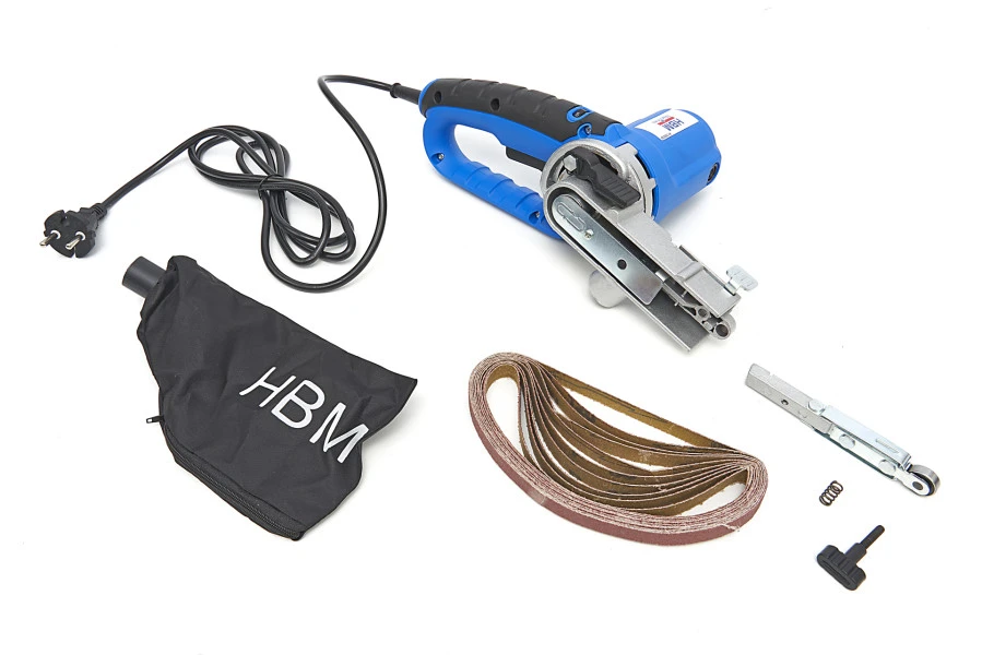 HBM Powerfile / Stripschuurmachine / Bandschuurmachine Met Stofopvang - 400 Watt. Inclusief 10 Schuurbanden 2 HBM Powerfile / Stripschuurmachine / Bandschuurmachine Met Stofopvang - 400 Watt. Inclusief 10 Schuurbanden - Afbeelding 2