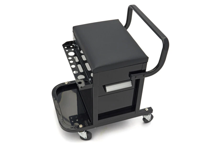 HBM Professionele Verrijdbare Garagestoel, Garagekruk Met 2 Laden 1 HBM Professionele Verrijdbare Garagestoel, Garagekruk Met 2 Laden