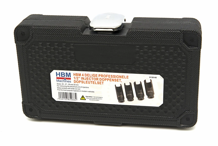 HBM 4 Delige Professionele ½” Injector Doppenset, Dopsleutelset 4 HBM 4 Delige Professionele ½” Injector Doppenset, Dopsleutelset - Afbeelding 4