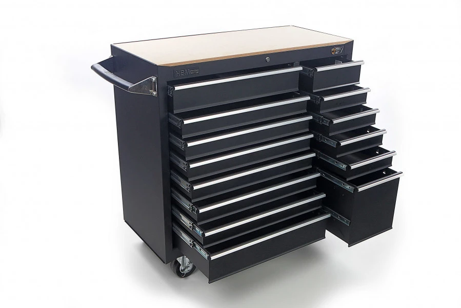 HBM Gereedschapswagen 14 Laden 100 Cm - Zwart 3 HBM Gereedschapswagen 14 Laden 100 Cm - Zwart - Afbeelding 3